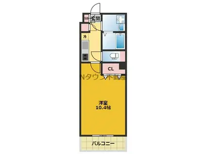 ディアレイシャス大須観音(1K/4階)の間取り写真