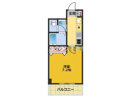 チェルトヴィータ(1K/8階)の間取り写真