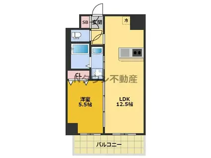 プレサンス新栄アーバンフロー(1LDK/15階)の間取り写真