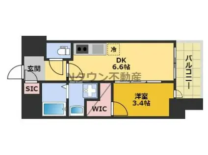 エステムコート名古屋新栄Ⅳネスト(1DK/7階)の間取り写真