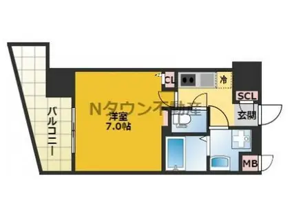 S-RESIDENCE浅間町(1K/4階)の間取り写真