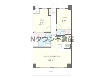 LE・CIEL徳川(2LDK/1階)の間取り写真