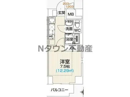 RESIDENCE RAMIA(1K/12階)の間取り写真