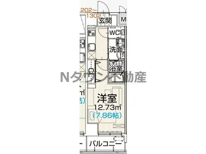 ザ・ラウンジ大須(1K/12階)の間取り写真