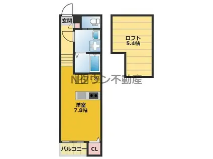 フィールグッド新栄(1K/1階)の間取り写真