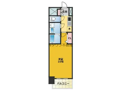 プレサンス上前津プレス(1K/13階)の間取り写真