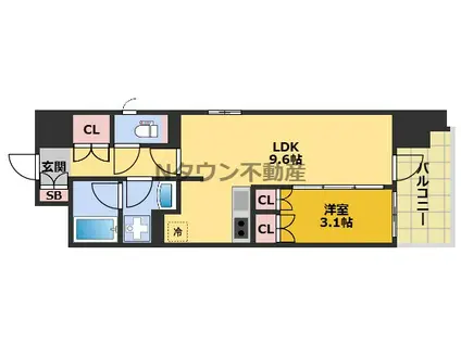 オーパスレジデンス名古屋ステーション(1LDK/7階)の間取り写真