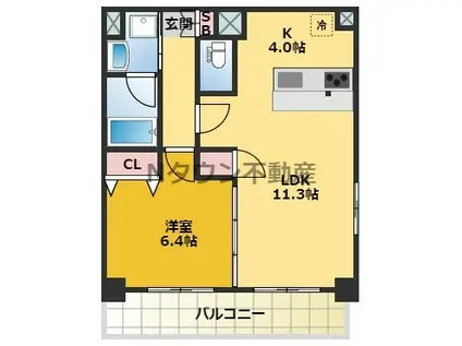 プレサンス名古屋STATIONアブソリュート(1LDK/13階)の間取り写真