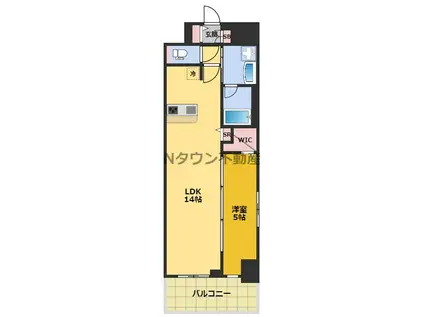 LAA KEA 徳川(1LDK/5階)の間取り写真