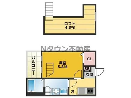 LIANGE 栄生 (1K/1階)の間取り写真