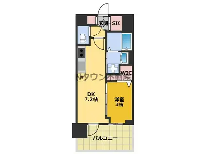 エステムコート名古屋TWIN イースト(1DK/8階)の間取り写真