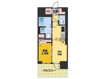 エステムコート名古屋TWIN イースト(1DK/7階)の間取り写真