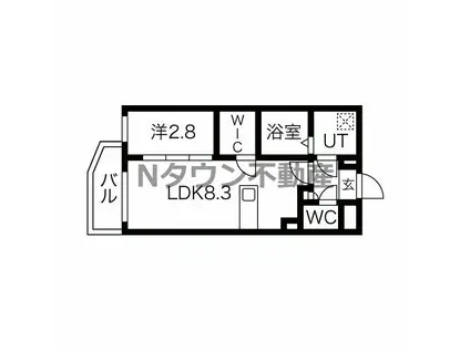 アソシエ中村(1LDK/3階)の間取り写真