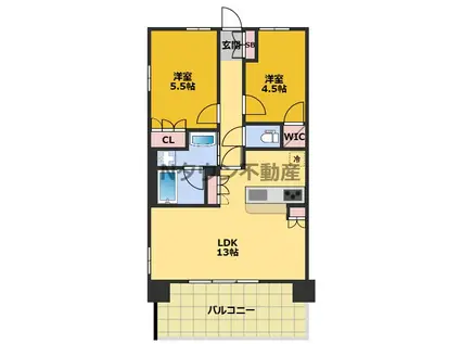 ALIVIS金山イースト(2LDK/10階)の間取り写真