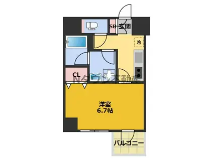 ディアレイシャス丸の内(1K/6階)の間取り写真