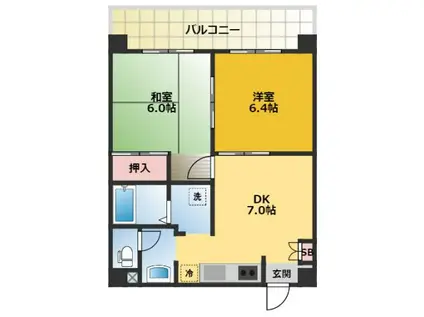 グランドステータス林(2DK/4階)の間取り写真