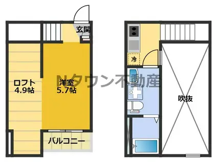 IRIS GARDEN (ワンルーム/1階)の間取り写真