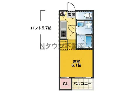 YSSTAGE吹上(1K/2階)の間取り写真