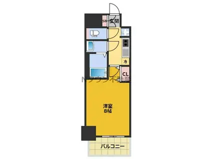 メイクス高岳(1K/12階)の間取り写真