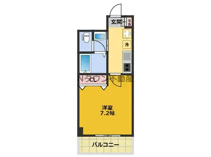 チェルトヴィータ(1K/8階)の間取り写真