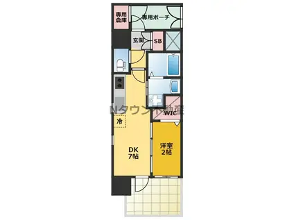 エステムコート名古屋黒川シャルマン(1DK/11階)の間取り写真