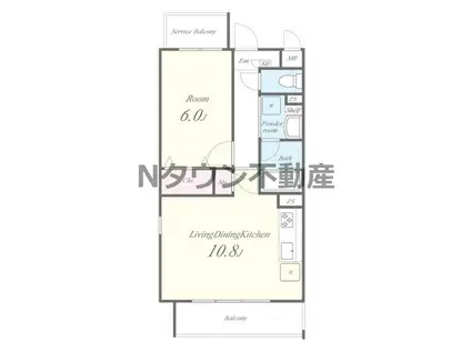 レユシール(1LDK/4階)の間取り写真