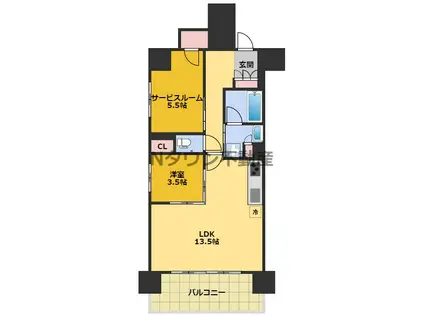 プレサンス ロジェ 金山駅前(1SLDK/11階)の間取り写真