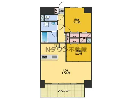 JS御園通(2LDK/10階)の間取り写真