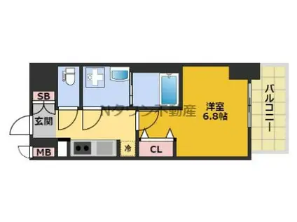 S-RESIDENCE鶴舞駅前(1K/9階)の間取り写真