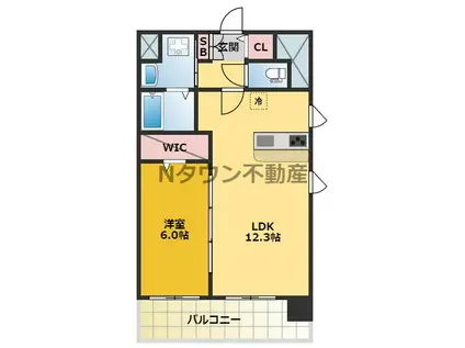 S-FORT大須観音(1LDK/8階)の間取り写真