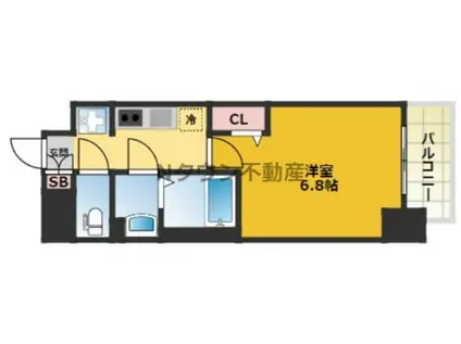 メイクスデザイン名駅南(1K/2階)の間取り写真