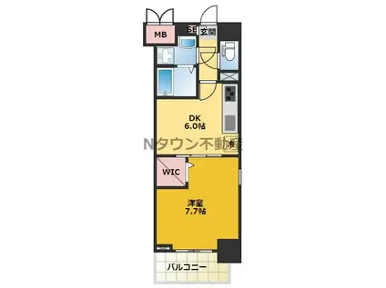 アーデル ドルフ(1DK/4階)の間取り写真