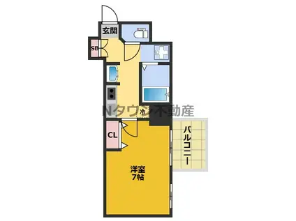 レジデンス名古屋千代田(1K/2階)の間取り写真