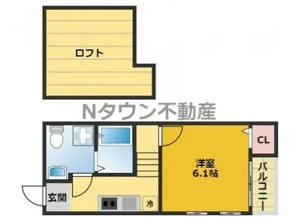 ドヌールⅤ 草薙(1K/1階)の間取り写真