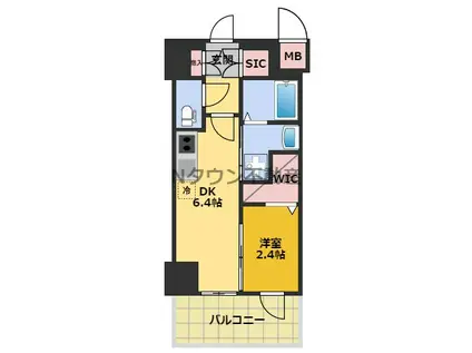 エステムコート名古屋葵(1DK/10階)の間取り写真