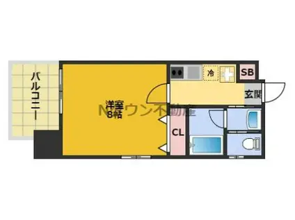 プライマル名古屋吹上(1K/6階)の間取り写真