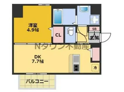 メイクス上前津Ⅳ(1DK/8階)の間取り写真