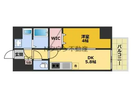 THE LOUNGE LINEAR GATE(1DK/5階)の間取り写真