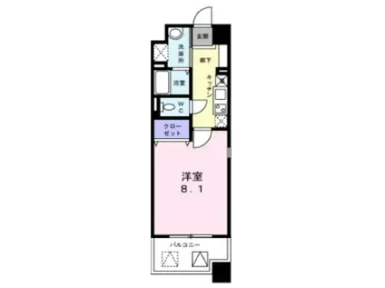 S-FORT浄心(1K/5階)の間取り写真