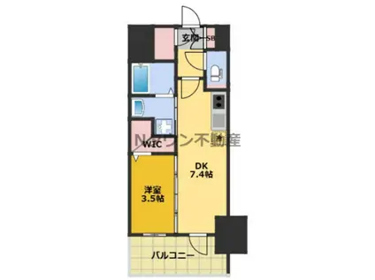 エステムコート名古屋TWIN ウエスト(1DK/12階)の間取り写真