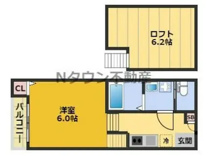 PHIL GLANZ(1K/1階)の間取り写真