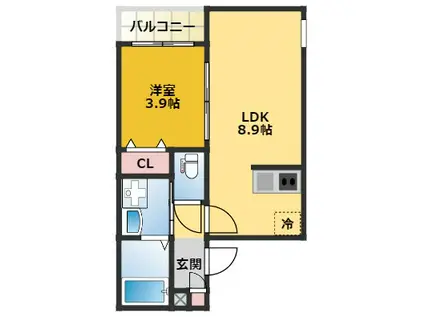 COLORSⅡ(1LDK/3階)の間取り写真