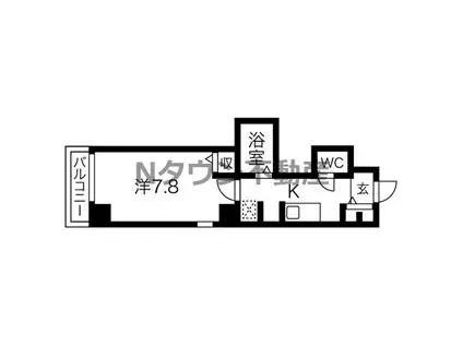 アンジュール栄(1K/6階)の間取り写真