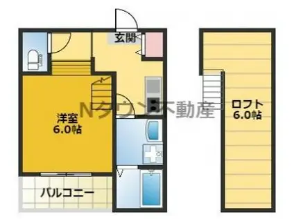 リヴェール(1K/1階)の間取り写真