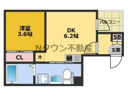 ハーモニーテラス千種Ⅶ(1DK/1階)の間取り写真