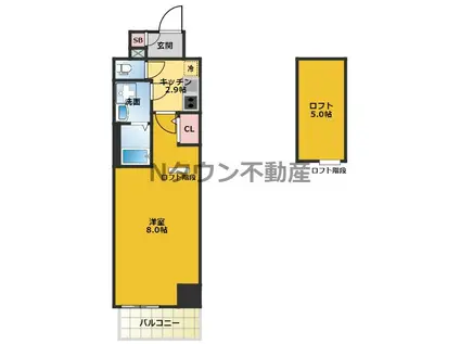 エステムコート名古屋・栄デュアルレジェンド(1K/5階)の間取り写真