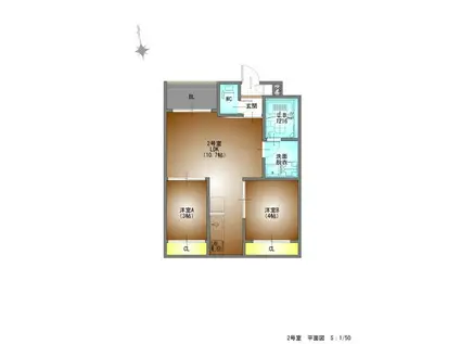 REGALEST庄内緑地公園(2LDK/1階)の間取り写真