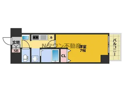 レジデンス名古屋千代田(1K/11階)の間取り写真