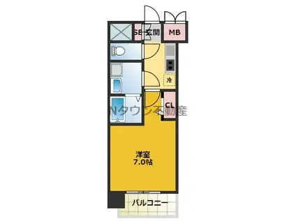 プレサンス名古屋STATIONキュオル(1K/2階)の間取り写真