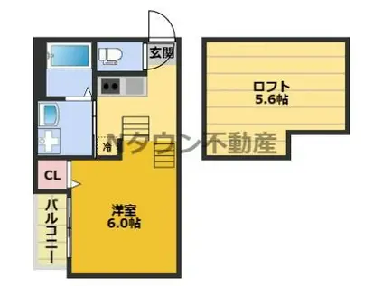 ハーモニーテラス大秋町(1K/1階)の間取り写真
